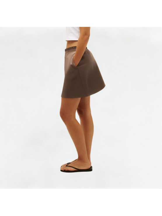 Fashionable And Versatile Pu Leather Skirt