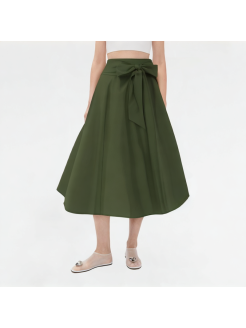 Solid Color Casual Big Bow Skirt