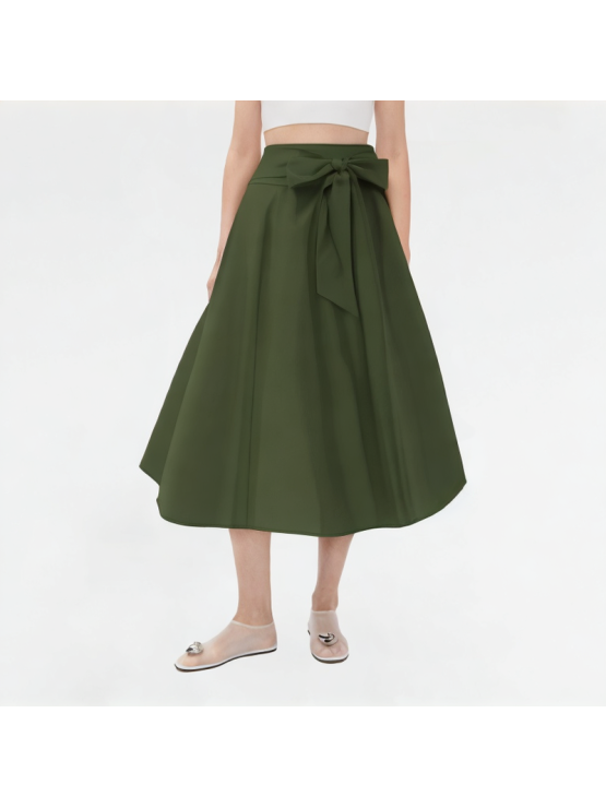Solid Color Casual Big Bow Skirt