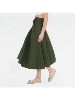 Solid Color Casual Big Bow Skirt