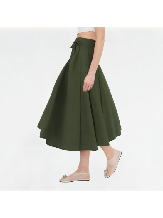 Solid Color Casual Big Bow Skirt