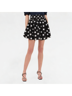 Women's Versatile Polka Dot Pleated Skirt