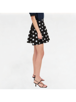 Women's Versatile Polka Dot Pleated Skirt