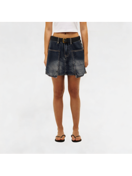 Retro Denim High Waist Skirt
