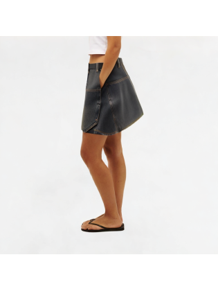 Retro Denim High Waist Skirt