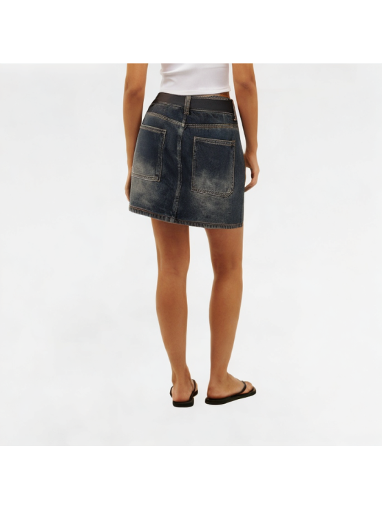 Retro Denim High Waist Skirt