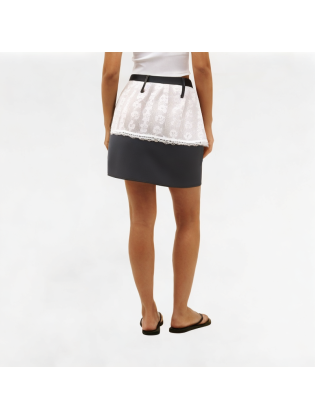 Lace splicing A-line skirt